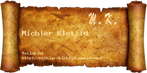 Michler Klotild névjegykártya